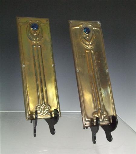 Appraisal: GLASGOW STYLE PAIR OF FINGER PLATES CIRCA brass each of