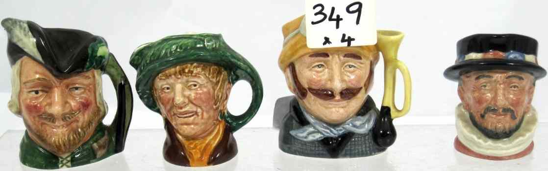 Appraisal: Royal Doulton Miniatures Character Jugs comprising Robin Hood D Arriett