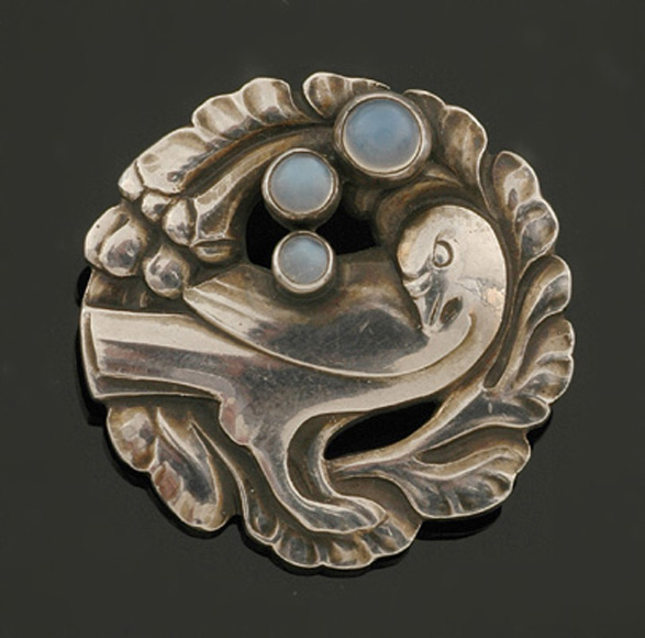 Appraisal: A brooch by Georg Jensen The sterling silver brooch having