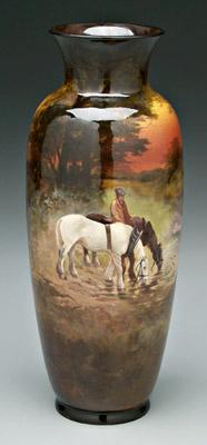 Appraisal: Doulton Holbein Ware vase hand painted scene with two horses