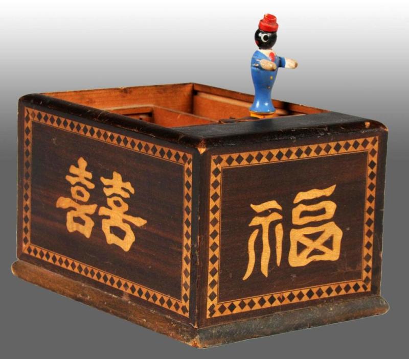 Appraisal: Wooden Roll Up Cigar Case with Chinese Characters Description American