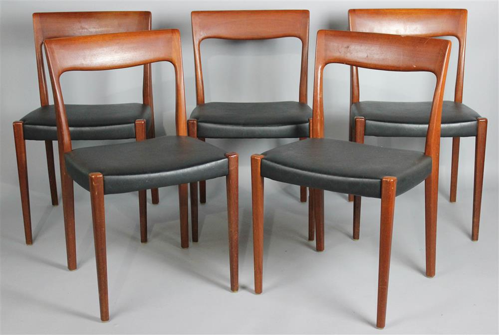 Appraisal: SET OF FIVE SVEGARDS MARKARYD TEAK DINING CHAIRS teak frames