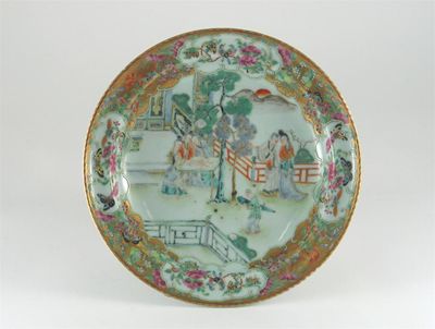 Appraisal: A Chinese Canton famille rose tazza decorated with six figures