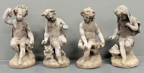 Appraisal: Set of lead garden figures The Four Seasons Each approx