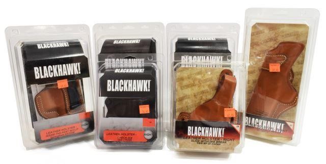 Appraisal: lot of New packaged Blackhawk leather pistol holsters including right