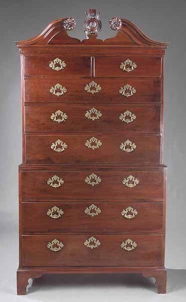 Appraisal: A George III Carved Mahogany Chest-on-Chest late th c and