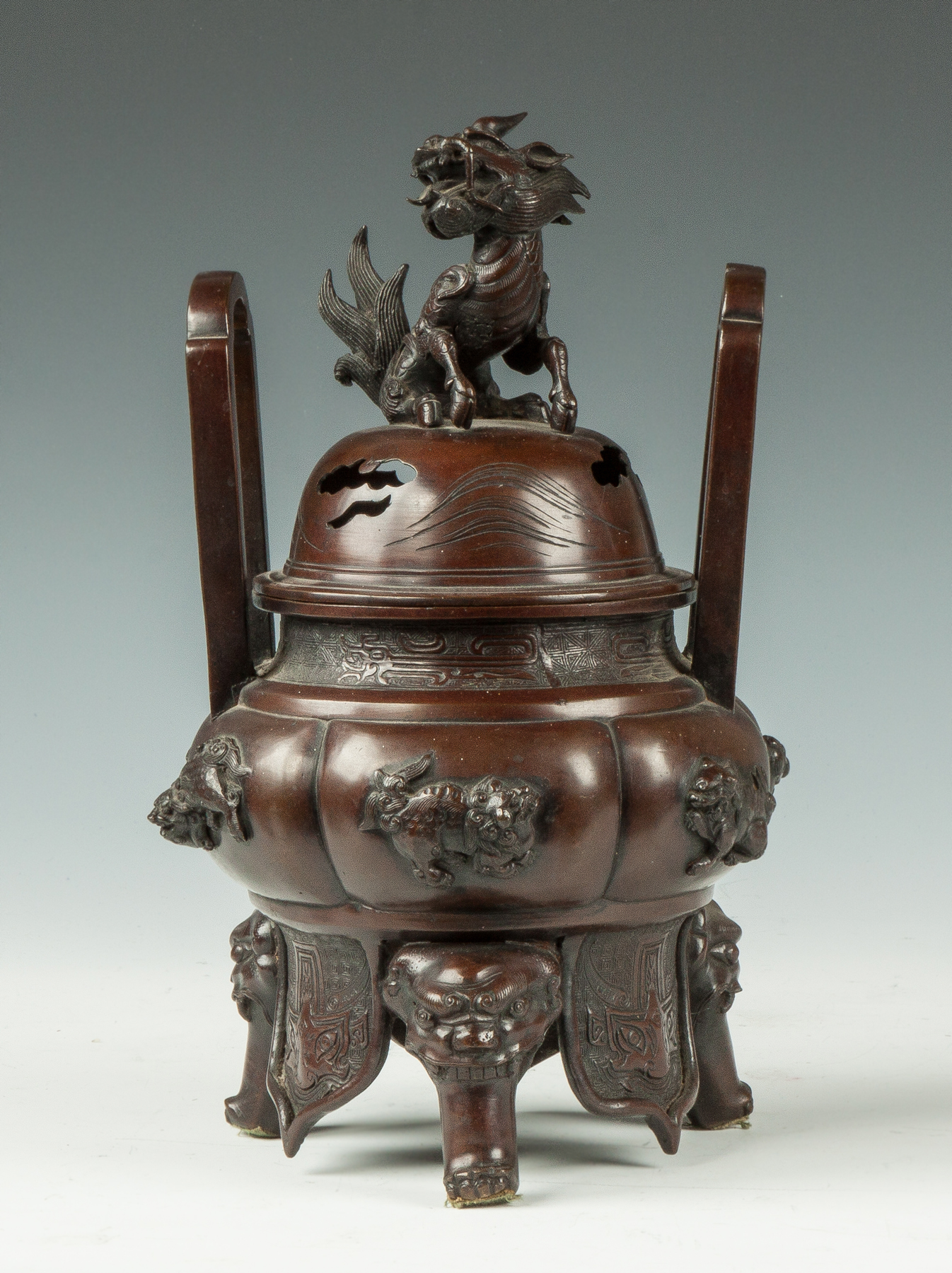 Appraisal: Chinese Patinaed Bronze Censer Late th early th cent Sgn