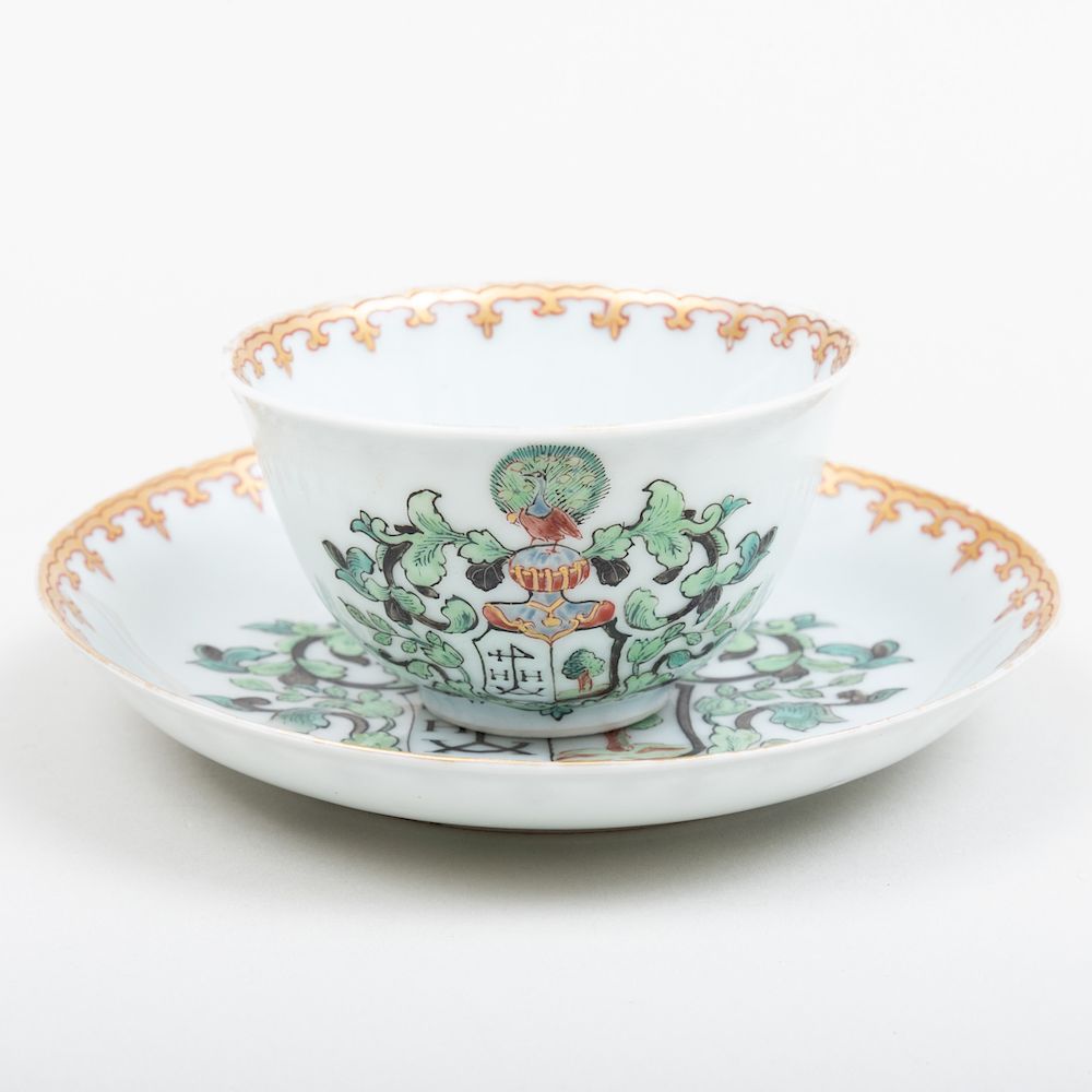 Appraisal: Chinese Export Teabowl and Saucer Made for the Dutch with