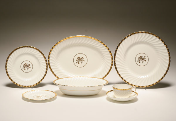 Appraisal: Mintons Gold Rose English china service for eight pc Eight