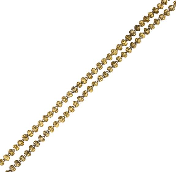 Appraisal: HANDMADE GEORGIAN K GOLD LONG CHAIN Elaborate hollow textured links