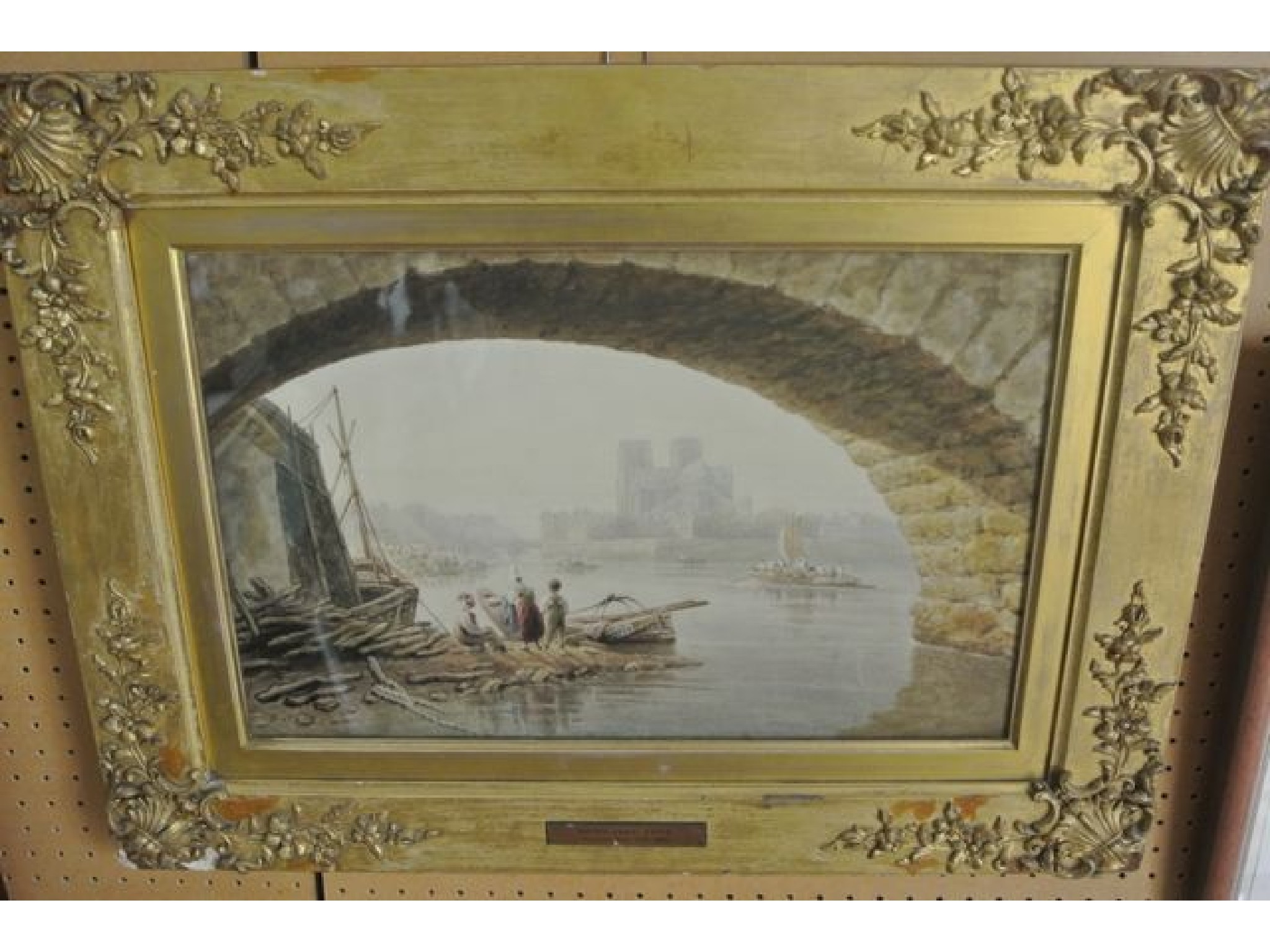 Appraisal: A th century watercolour of a Parisian city scene viewed