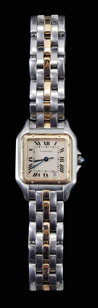 Appraisal: Cartier Ladies Wrist Watch cream dial with Roman numbers calendar