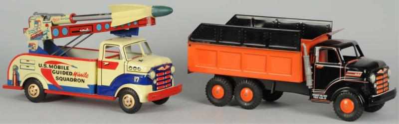 Appraisal: Lot of Pressed Steel Marx Lumar Toy Trucks Includes one