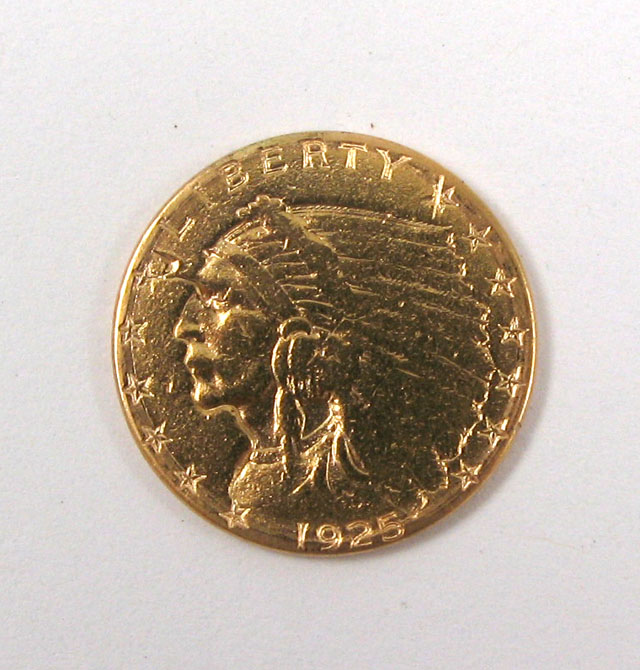 Appraisal: U S TWO AND ONE-HALF DOLLAR GOLD COIN Indian head