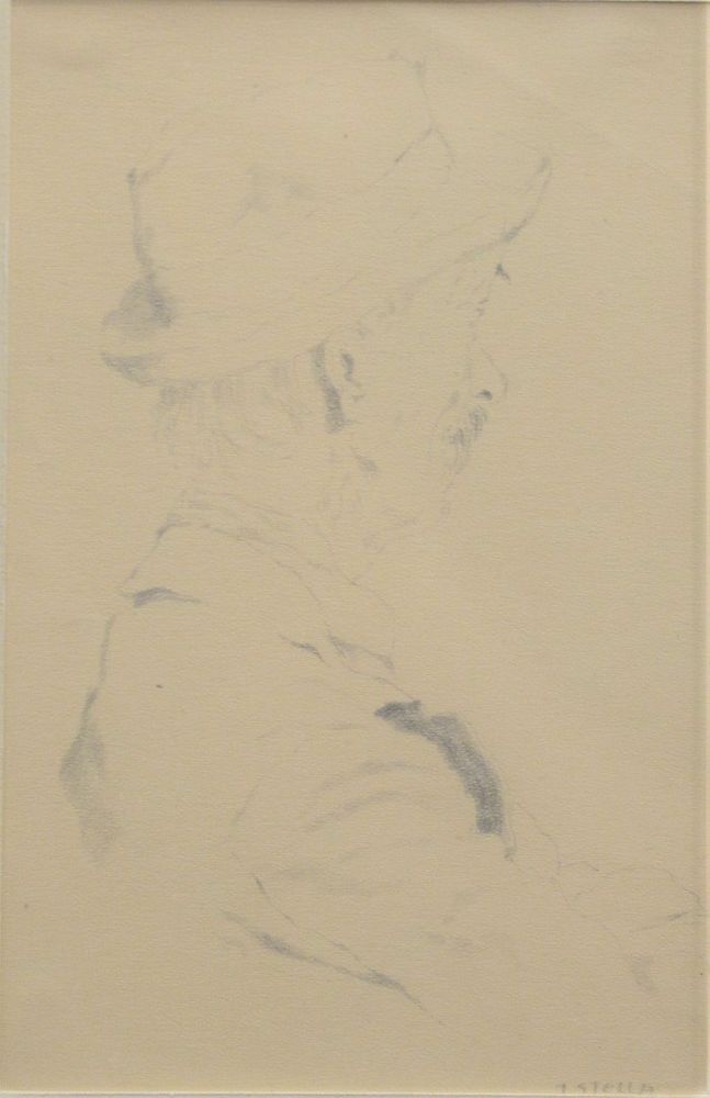 Appraisal: Joseph Stella - Old Man in Hat pencil on paper