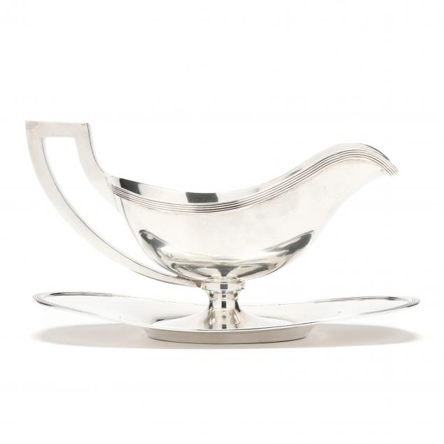 Appraisal: Sterling Silver Gravy Boat and Underplate by Baltimore Silversmiths Both