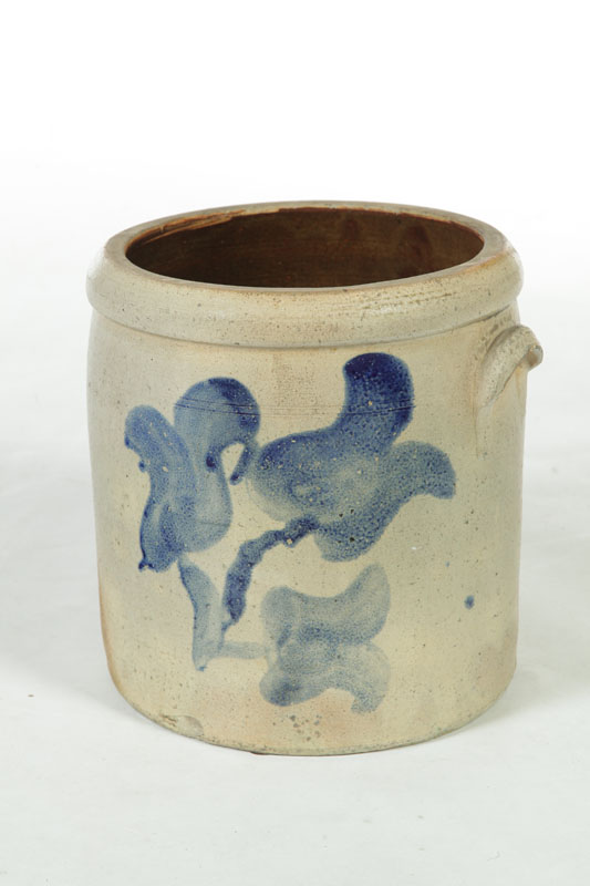 Appraisal: STONEWARE CROCK American nd half- th century Large brushed cobalt