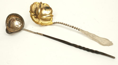 Appraisal: A GEORGE III STERLING SILVER TODDY LADLE AND A TH