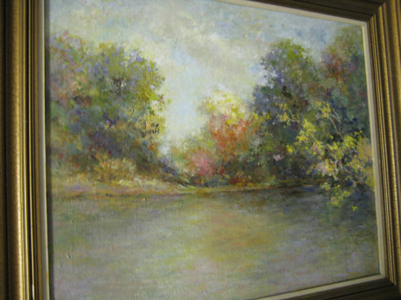 Appraisal: VIRGINIA MOBERLY SCHLUETER AMERICAN D Spring river landscape oil on