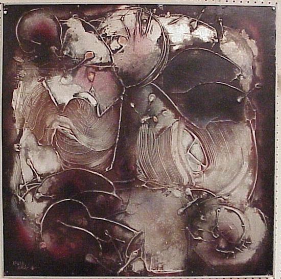 Appraisal: Akio Tanaka Japanese th C abstract mixed media on masonite