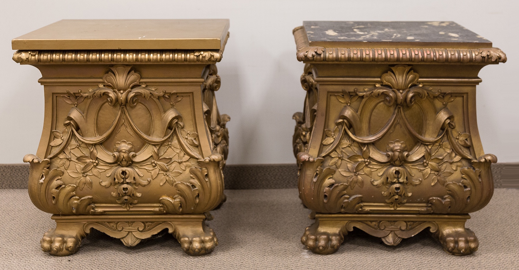 Appraisal: Cast Plaster Stands Early th century