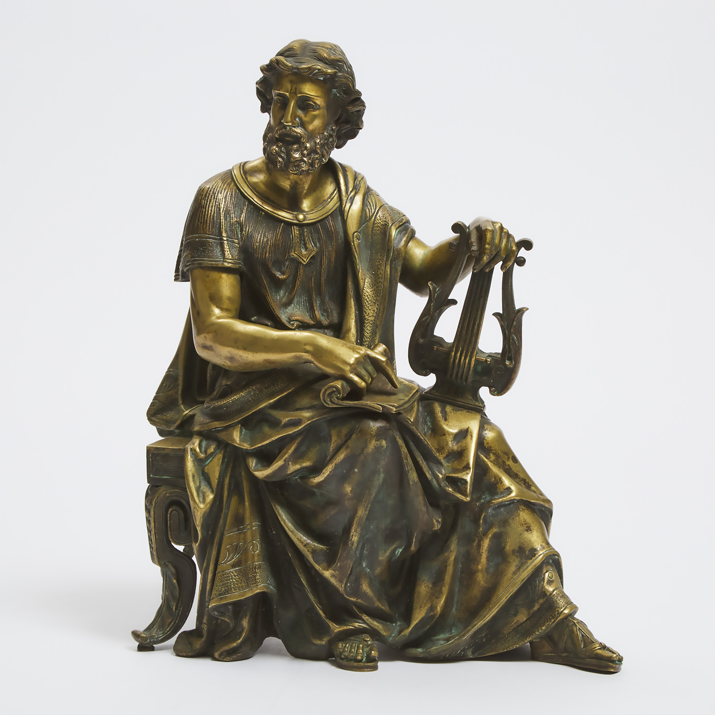 Appraisal: French Polished Bronze Figure of a Philosopher after Theodore Doriot