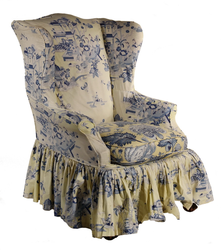 Appraisal: WINGCHAIR - s Custom Ball Claw Foot Chippendale Style Wingchair