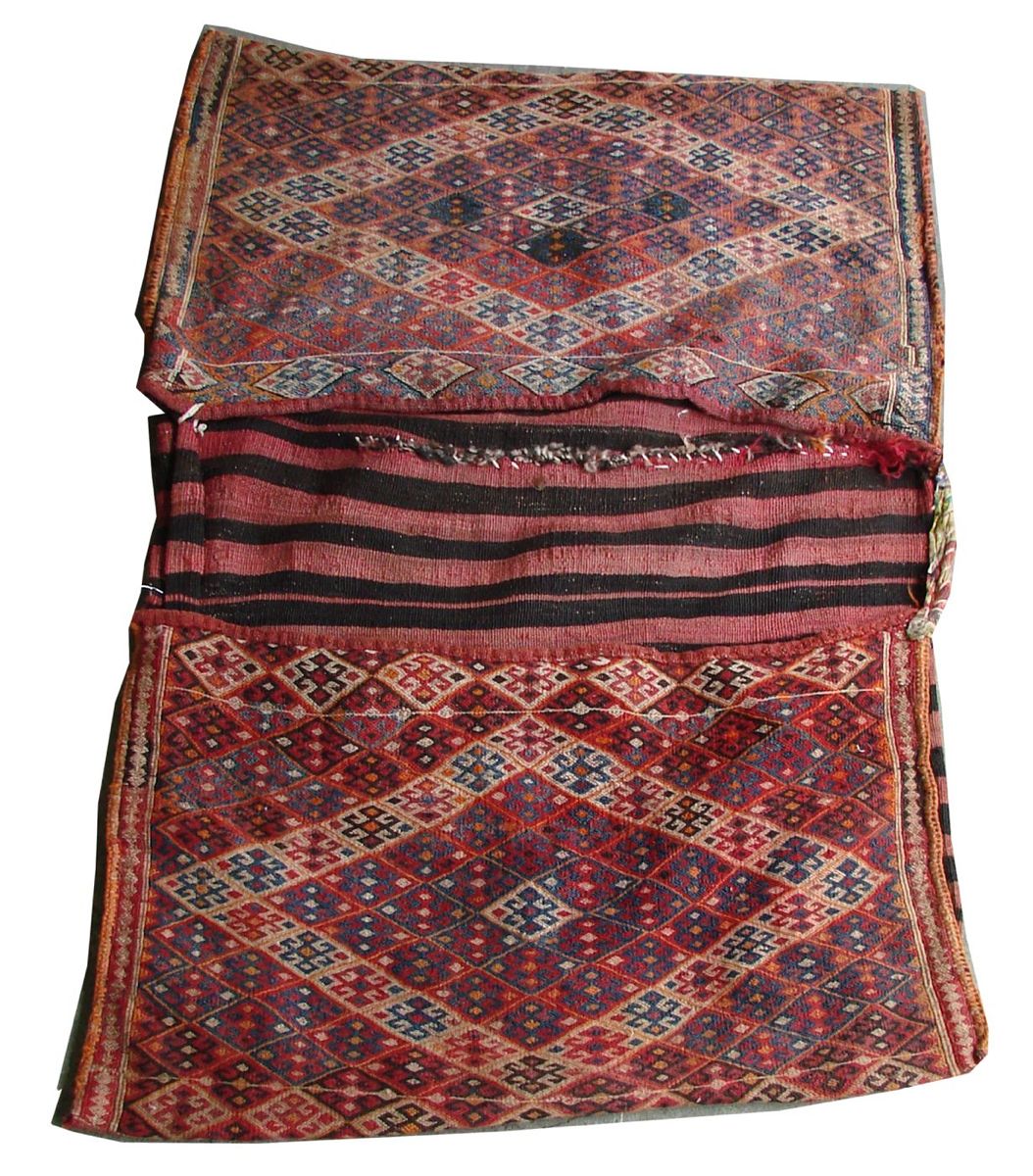 Appraisal: ORIENTAL RUG TRIBAL BAG FACE ' x ' Repeated diamond