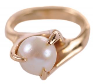 Appraisal: Ed Wiener kt Pearl Ring with one cultured pearl approx