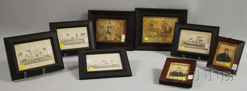 Appraisal: Eight Small Framed th Century and Decorative Works including a