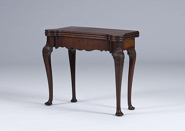 Appraisal: GEORGE II MAHOGANY GAME TABLE English ca - a George