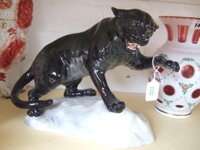 Appraisal: A Beswick porcelain model of a black panther model no