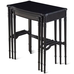 Appraisal: A Set of Three Ebonized Nesting Tables Height x width