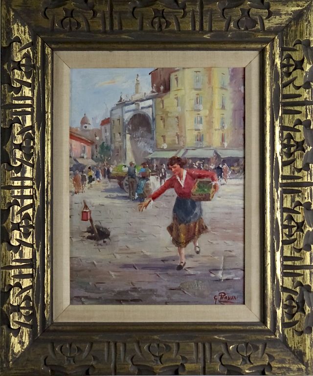 Appraisal: Giovanni Panza - Italian Street Painting Guaranteed Authentic Signed original