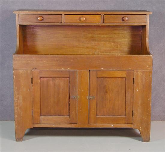 Appraisal: Poplar Dry Sink Three drawers over work surface above two