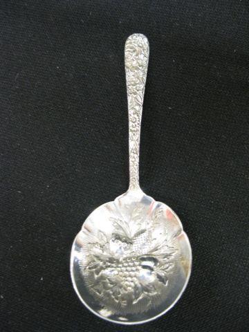 Appraisal: S Kirk Son Repousse Sterling Nut Spoon elaborate fruit berry