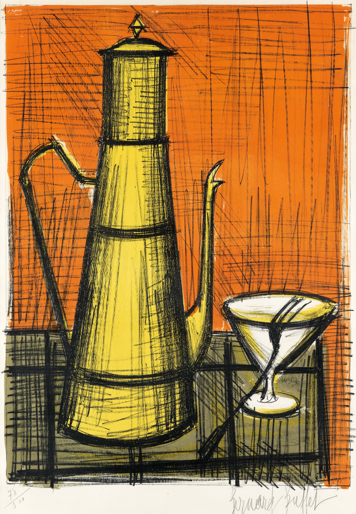 Appraisal: BERNARD BUFFET Nature Morte a la Cafeti re Color lithograph