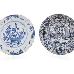 Appraisal: A Delft Pottery Charger and a Chinese Export Kraak Ware