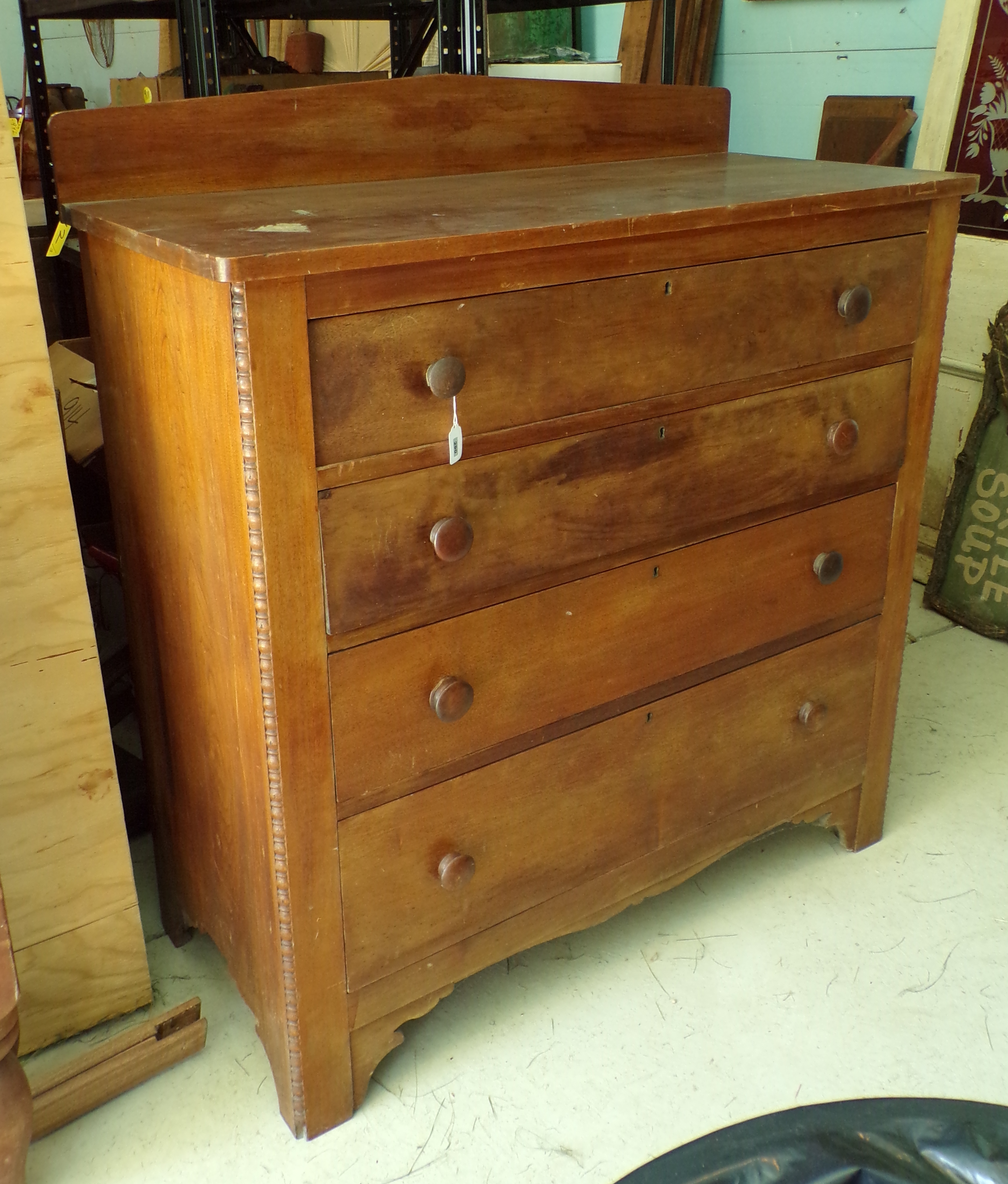 Appraisal: -Drawer chest graduated drawers set on bracket feet x x