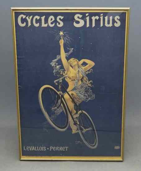 Appraisal: c poster ''Cycles Sirius'' artist signed and dated H Gray