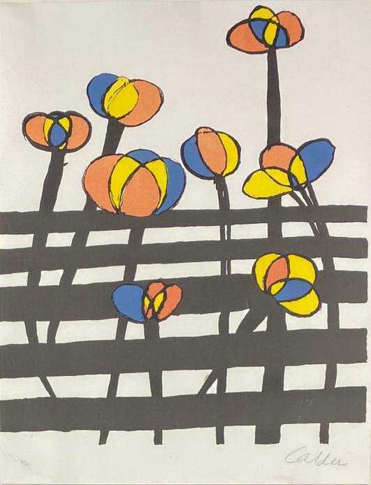 Appraisal: Alexander Calder Signed Flowers On A Fence LithoHand signed in