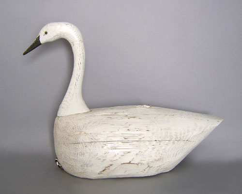 Appraisal: Primitive swan decoy th c stamped F S on underside