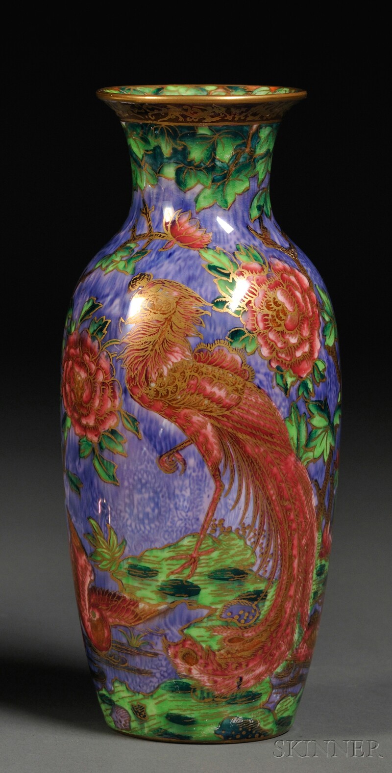 Appraisal: Wedgwood Fairyland Lustre Argus Pheasant Vase England c Z decorated