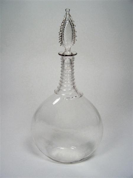 Appraisal: HARRY POWELL FOR WHITEFRIARS DECANTER AND STOPPER CIRCA clear glass