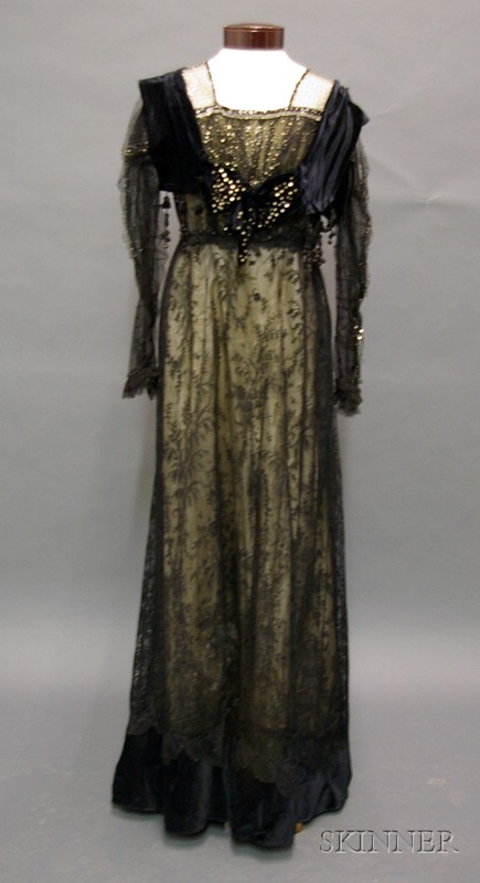 Appraisal: Two Early th Century Party Dresses including a s black