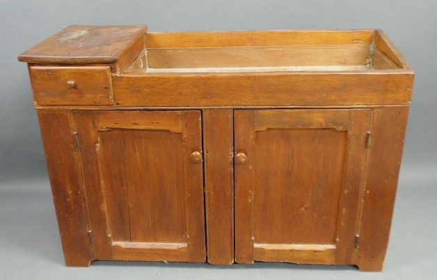 Appraisal: Pine dry sink mid th c with copper liner h