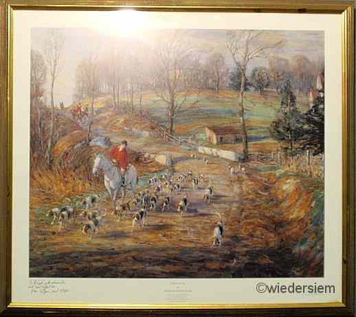 Appraisal: Framed Charles Morris Young special edition print Going Home'' reproduced