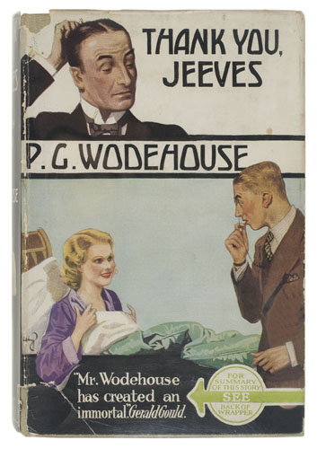 Appraisal: WODEHOUSE P G Thank You Jeeves vo tan cloth stamped