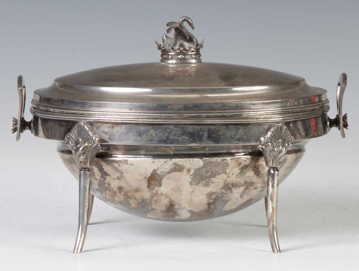 Appraisal: Gorham Sterling Silver Oyster Tureen With stylized shell legs swan-in-crown