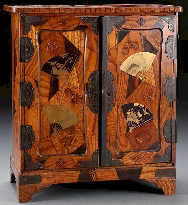 Appraisal: A FINE JAPANESE PARQUETRY SHODONA MEIJI PERIOD A FINE JAPANESE